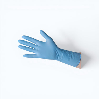Nitrilhandskar puderfria, blå och flexibla, perfekta för akutkit och första hjälpen.