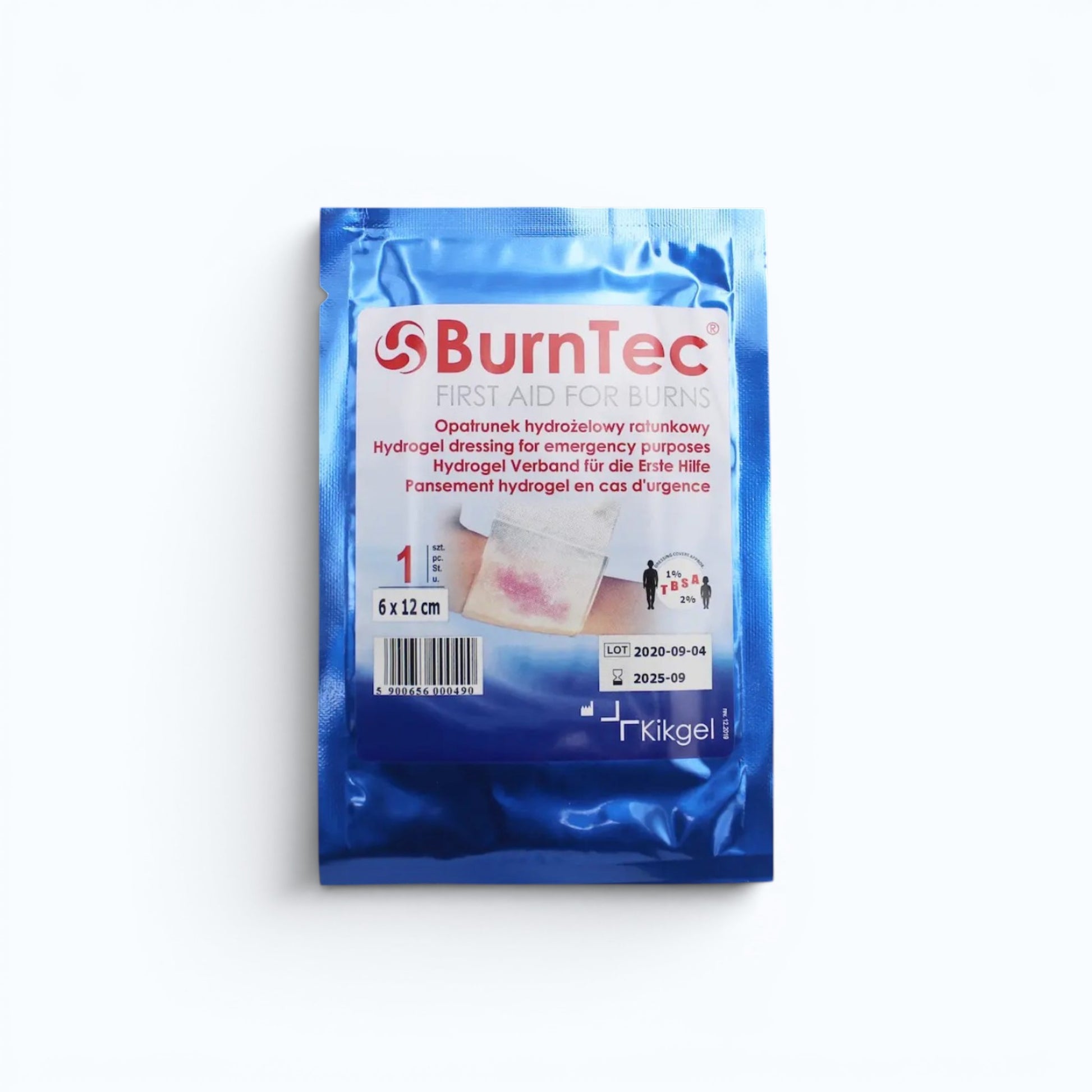 Burntec brännskadeförband 6 x 12 cm för behandling av brännskador och skållningsskador – Akutkit.se