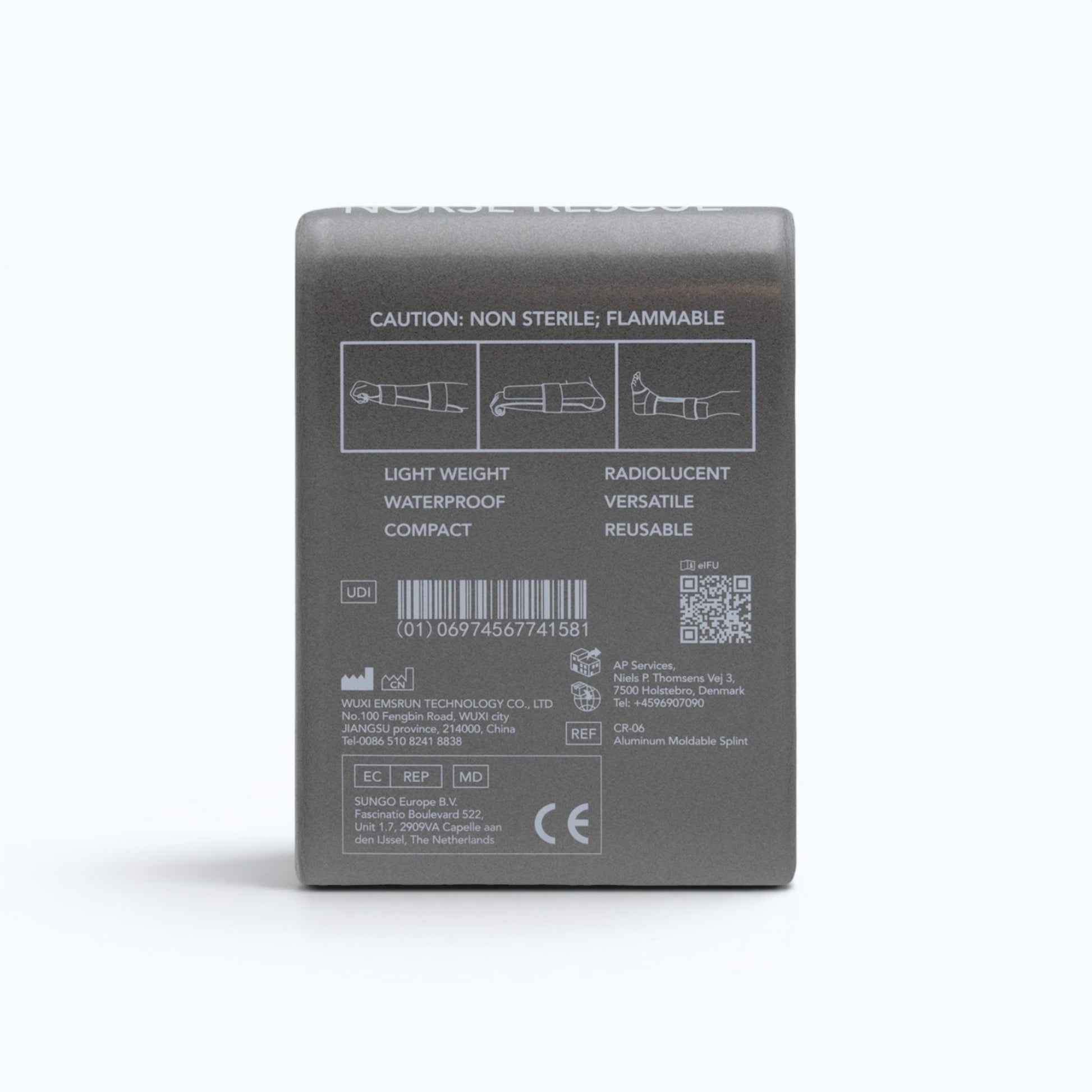 NORSE RESCUE Splint 91,4 cm formbar skumvadderad aluminiumskena för immobilisering av extremitetsskador